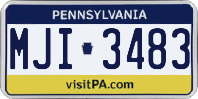 PA license plate MJI3483