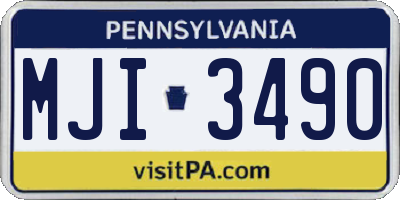 PA license plate MJI3490