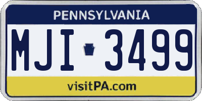 PA license plate MJI3499