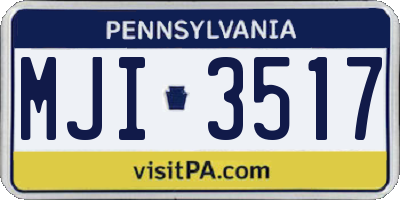 PA license plate MJI3517