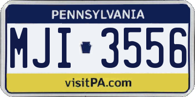 PA license plate MJI3556