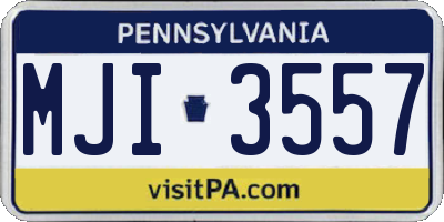 PA license plate MJI3557