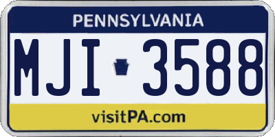 PA license plate MJI3588