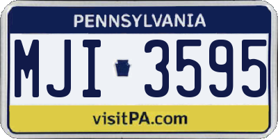 PA license plate MJI3595