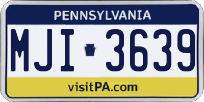 PA license plate MJI3639