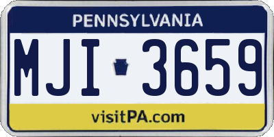 PA license plate MJI3659