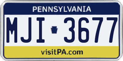 PA license plate MJI3677