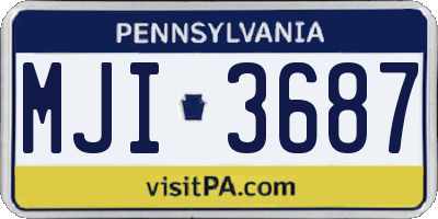 PA license plate MJI3687