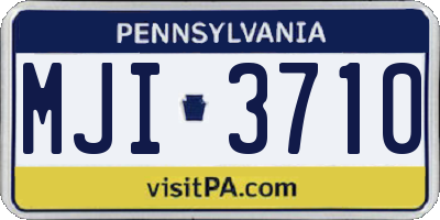 PA license plate MJI3710