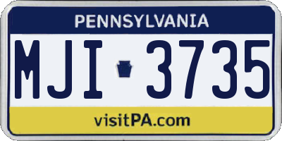 PA license plate MJI3735