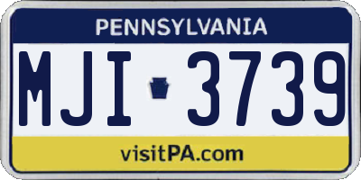 PA license plate MJI3739