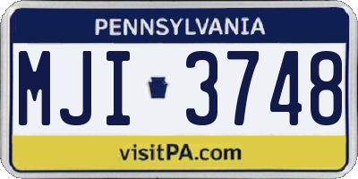 PA license plate MJI3748