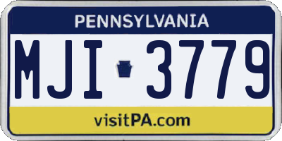 PA license plate MJI3779