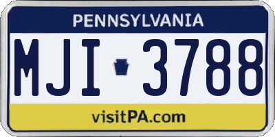 PA license plate MJI3788