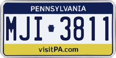 PA license plate MJI3811