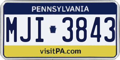 PA license plate MJI3843