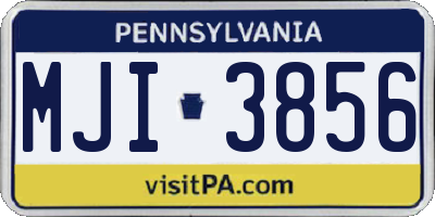 PA license plate MJI3856