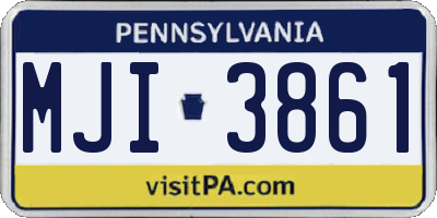 PA license plate MJI3861