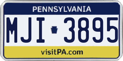 PA license plate MJI3895