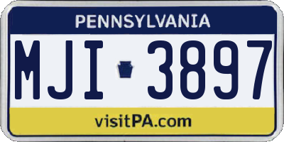 PA license plate MJI3897