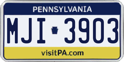 PA license plate MJI3903