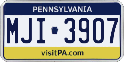 PA license plate MJI3907