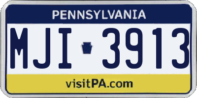 PA license plate MJI3913