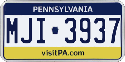 PA license plate MJI3937