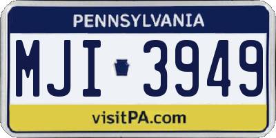 PA license plate MJI3949