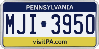 PA license plate MJI3950