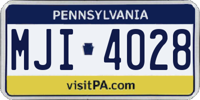 PA license plate MJI4028