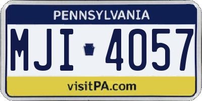 PA license plate MJI4057