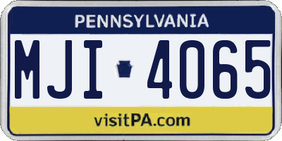 PA license plate MJI4065