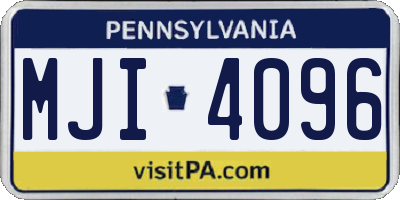 PA license plate MJI4096