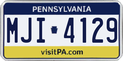 PA license plate MJI4129
