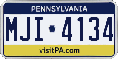PA license plate MJI4134
