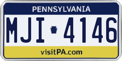 PA license plate MJI4146