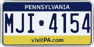 PA license plate MJI4154
