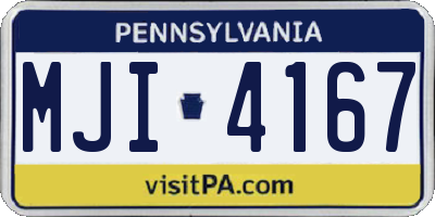 PA license plate MJI4167