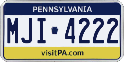 PA license plate MJI4222