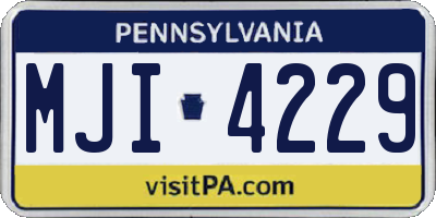 PA license plate MJI4229