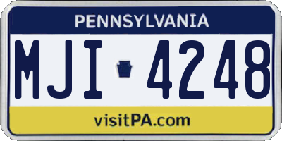 PA license plate MJI4248