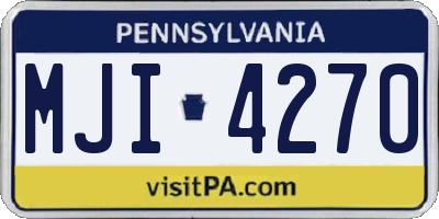 PA license plate MJI4270