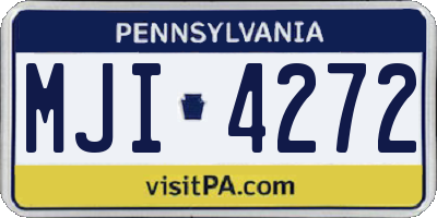 PA license plate MJI4272
