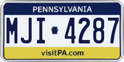 PA license plate MJI4287