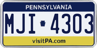 PA license plate MJI4303