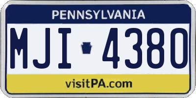 PA license plate MJI4380