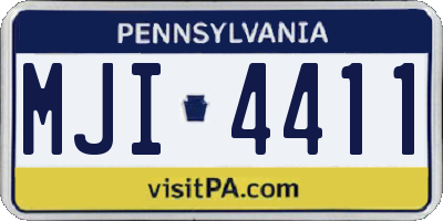 PA license plate MJI4411