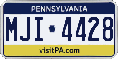 PA license plate MJI4428