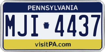 PA license plate MJI4437